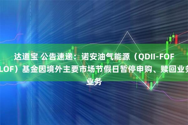 达道宝 公告速递：诺安油气能源（QDII-FOF-LOF）基金因境外主要市场节假日暂停申购、赎回业务